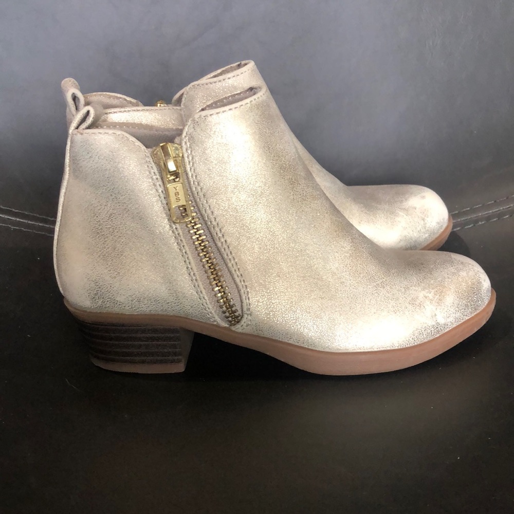 Gold ankle boots